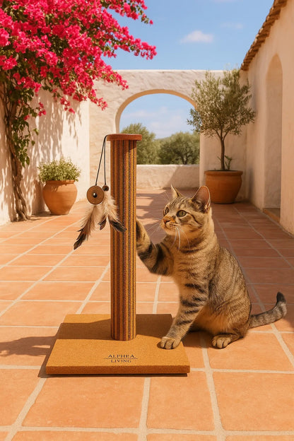 Poste Rascador Para Gatos Brisa De Corcho Natural Althea Living 36x36x54cm_5