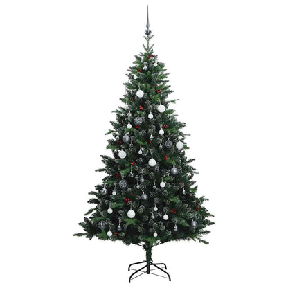Vidaxl Árbol Navidad Artificial Con Bisagras 150 Led Y Bolas 120 Cm_3