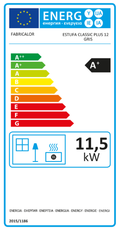 Fabricalor Estufa De Pellets Classic Plus 12 Gris Ventilada_2