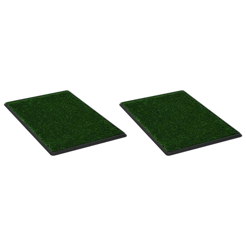 Vidaxl Inodoros Mascotas Con Bandeja Césped Artificial 2 Uds 76x51x3cm_0