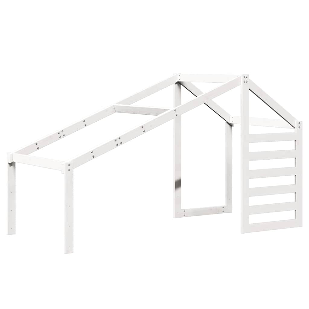 Techo De Cama Infantil Madera Maciza Pino Blanco 198x87x113 Cm_0