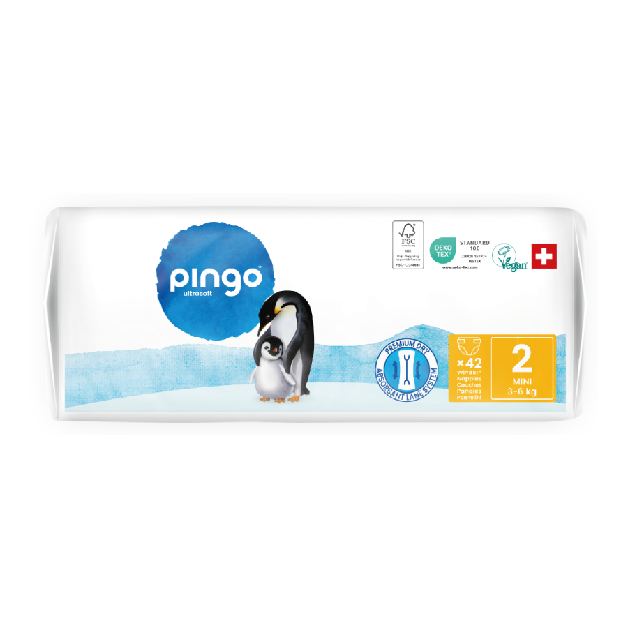 Fraldas T2 (3-6kg) Pingo 42 Unidades
