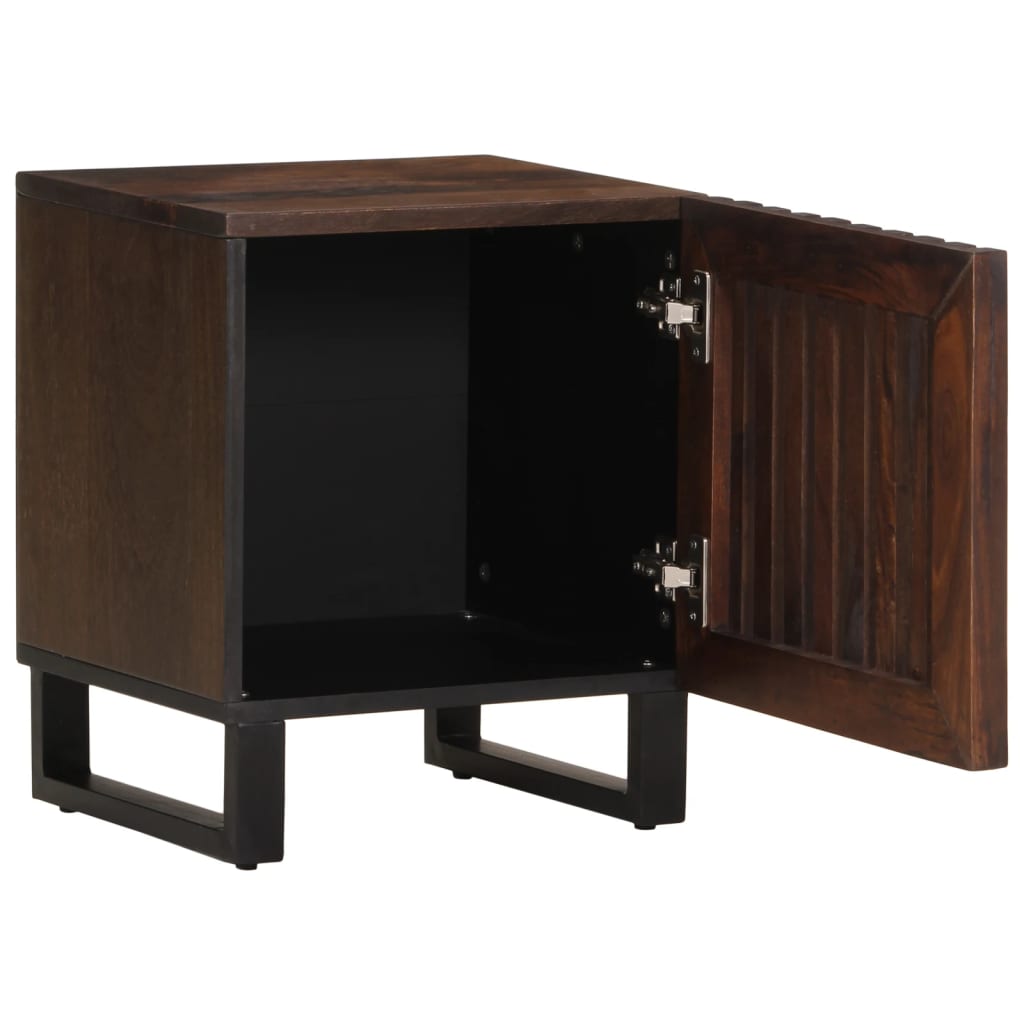 Mesita De Noche De Madera Maciza De Mango 40x34x46 Cm_0
