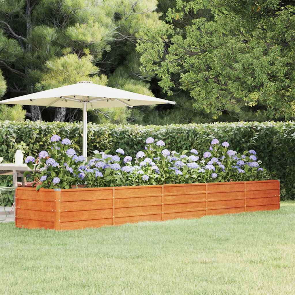 Arriate Oxidado De Acero Corten 400x80x45 Cm_1