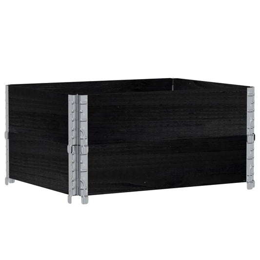 Jardinera De Madera Maciza De Pino Negro 80x60 Cm_0