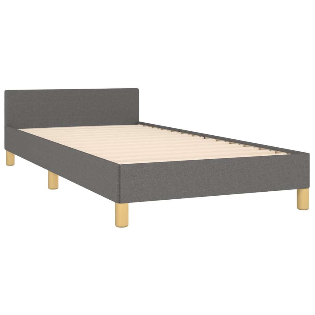 Estructura De Cama Con Cabecero De Tela Gris Oscuro 80x200 Cm / Vetonek_0