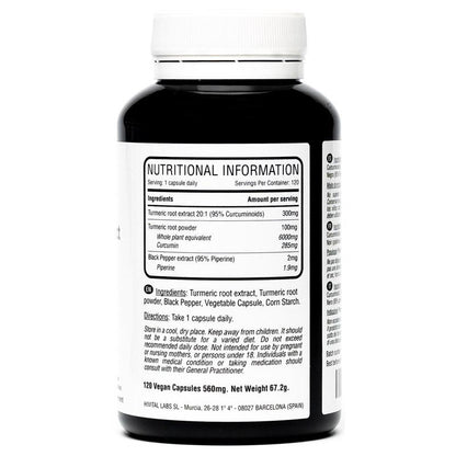 Cúrcuma 6000 mg com Pimenta Hivital 120 Cápsulas Vegan 