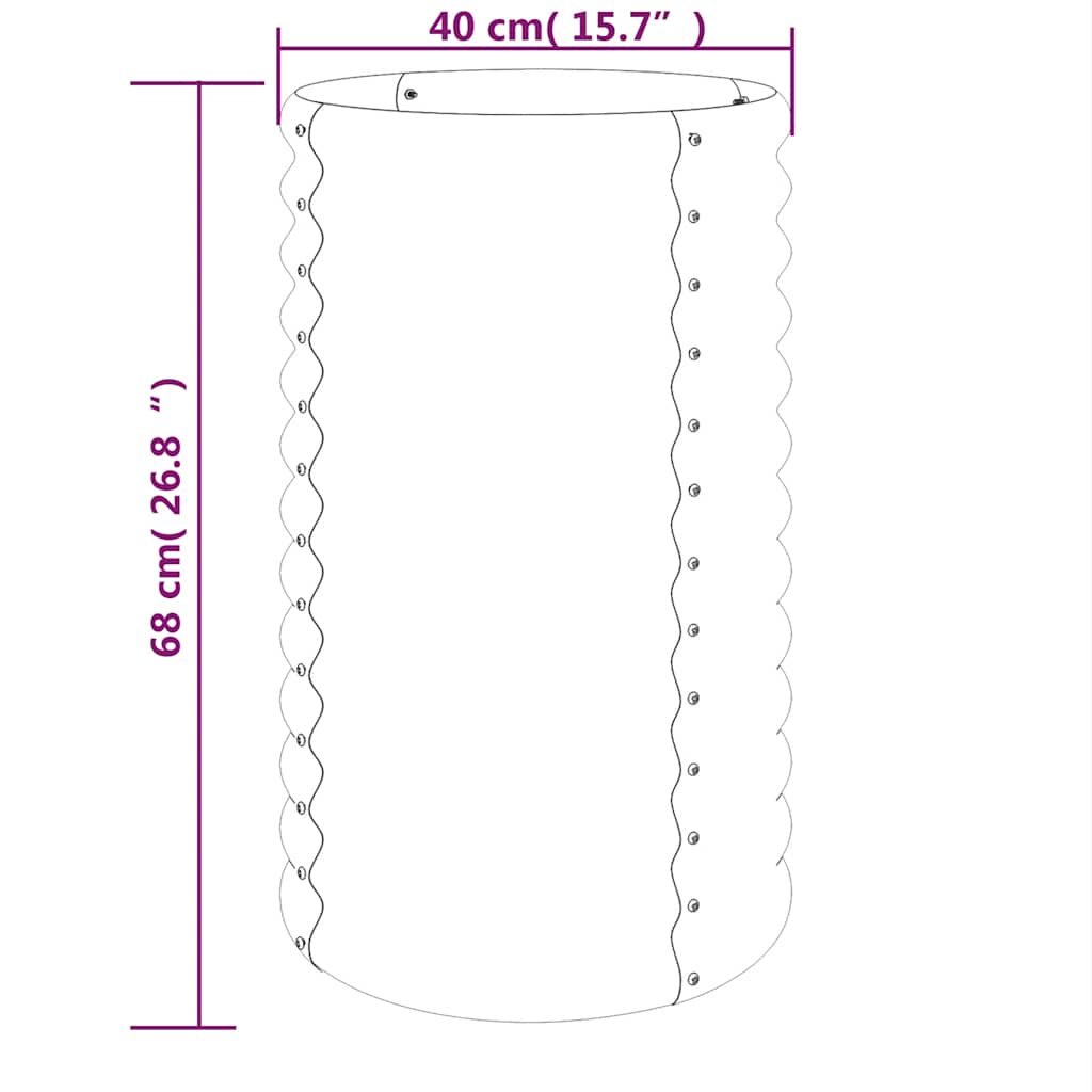 Jardinera Acero Galvanizado Antracita 40x40x68 Cm_3