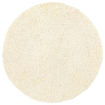 Vidaxl Alfombra Peluda De Pelo Largo Navarra Crema 120x120cm Poliéster_0