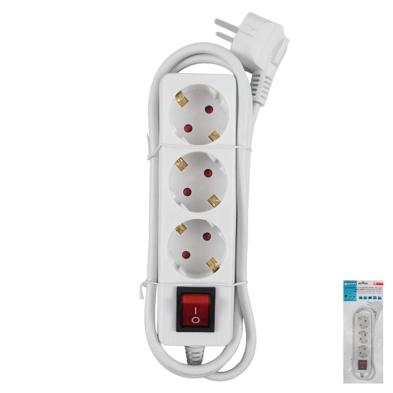 Regleta / Base Multiple  3 Tomas Con Toma De Tierra Con Interruptor_1