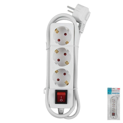 Regleta / Base Multiple  3 Tomas Con Toma De Tierra Con Interruptor_1