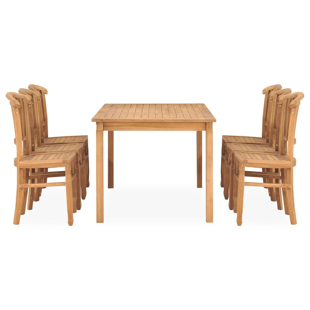 Vidaxl Juego De Comedor Para Jardín 7 Piezas Madera Maciza De Teca_1