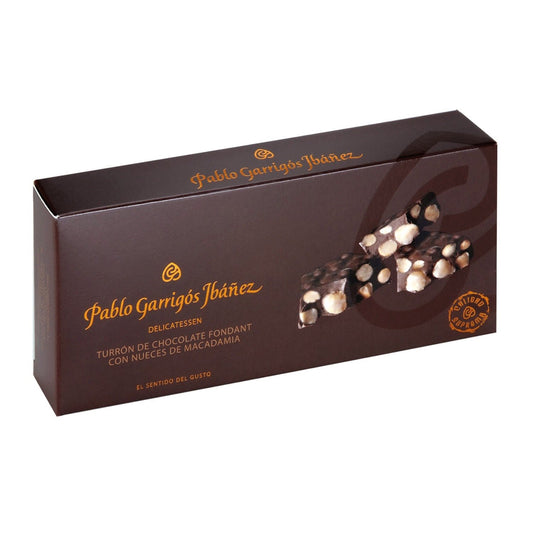 Turrón De Chocolate Fondant Con Nueces De Macadamia Delicatessen 300 Gr_0