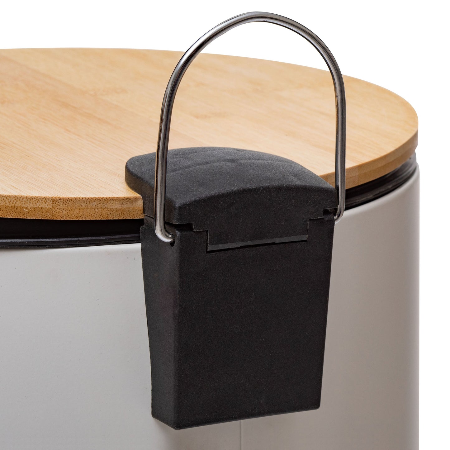 Papelera / Cubo De Basura / Contenedor De Residuos Con Pedal 30l Blanco Natureo L.29 X P.36 X A_2