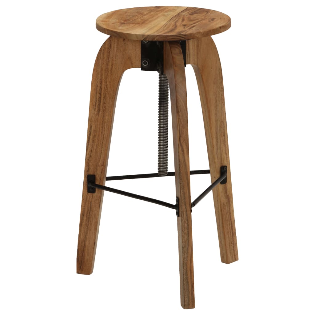 Taburetes De Cocina 2 Unidades Madera Maciza De Acacia_0