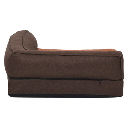 Vidaxl Colchón De Cama De Perro Ergonómico Aspecto Lino Marrón 60x42cm_3