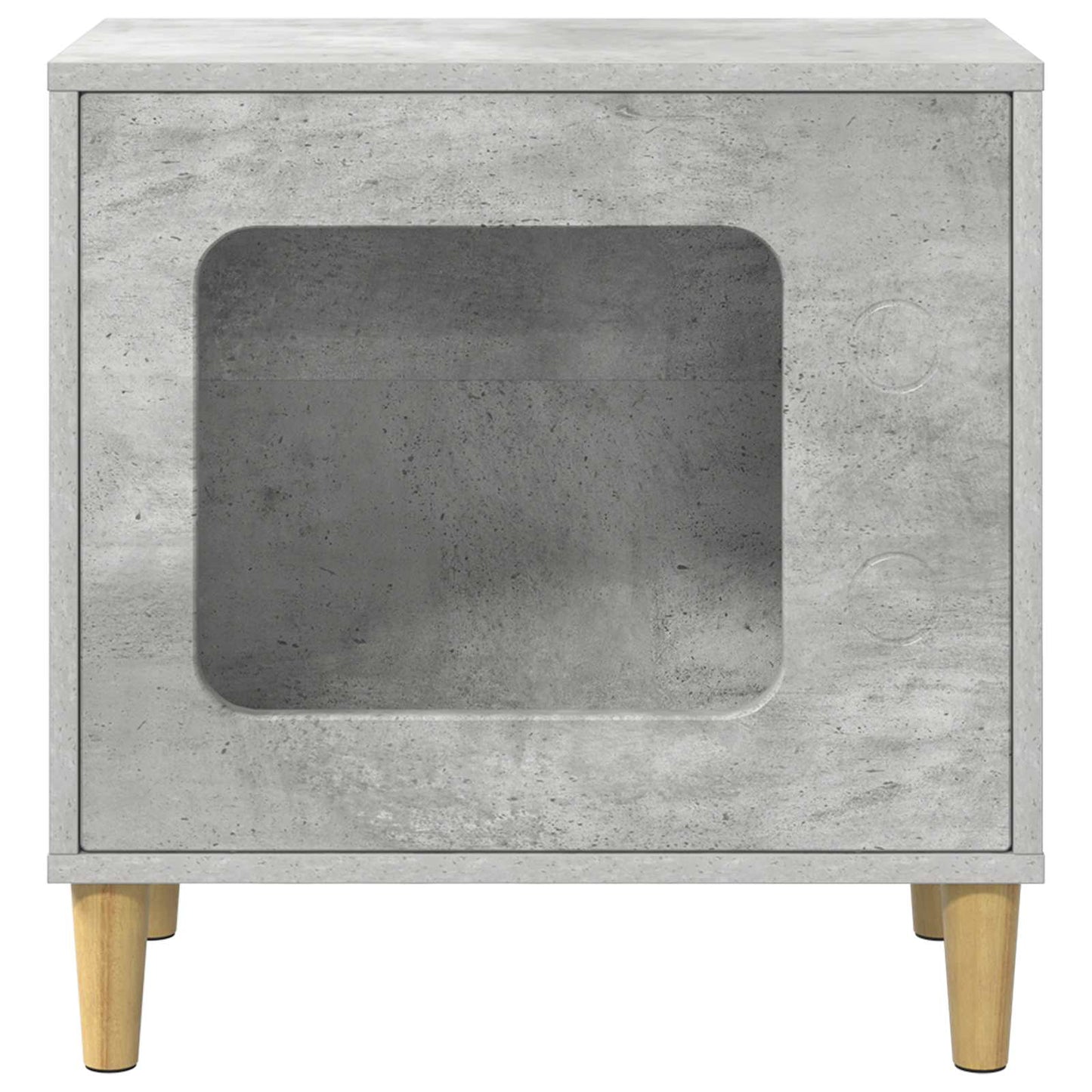 Casa Para Gatos Concreto 51 X 30 X 52 Cm Madera De Ingeniería_4