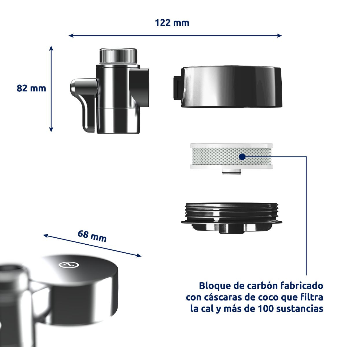 Filtro de água para torneira cromada EcoPro Compact Tapwater