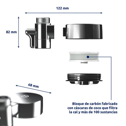 Filtro de água para torneira cromada EcoPro Compact Tapwater