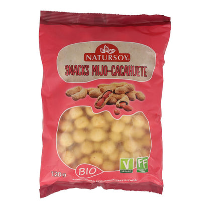 Snacks de milheto e amendoim, 120 g. Natursoy