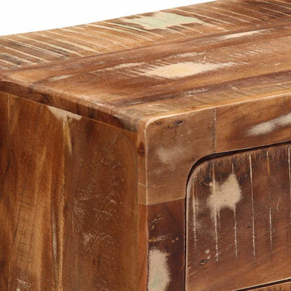 Mesita De Noche 40x32x46 Cm Madera Maciza Reciclada_4