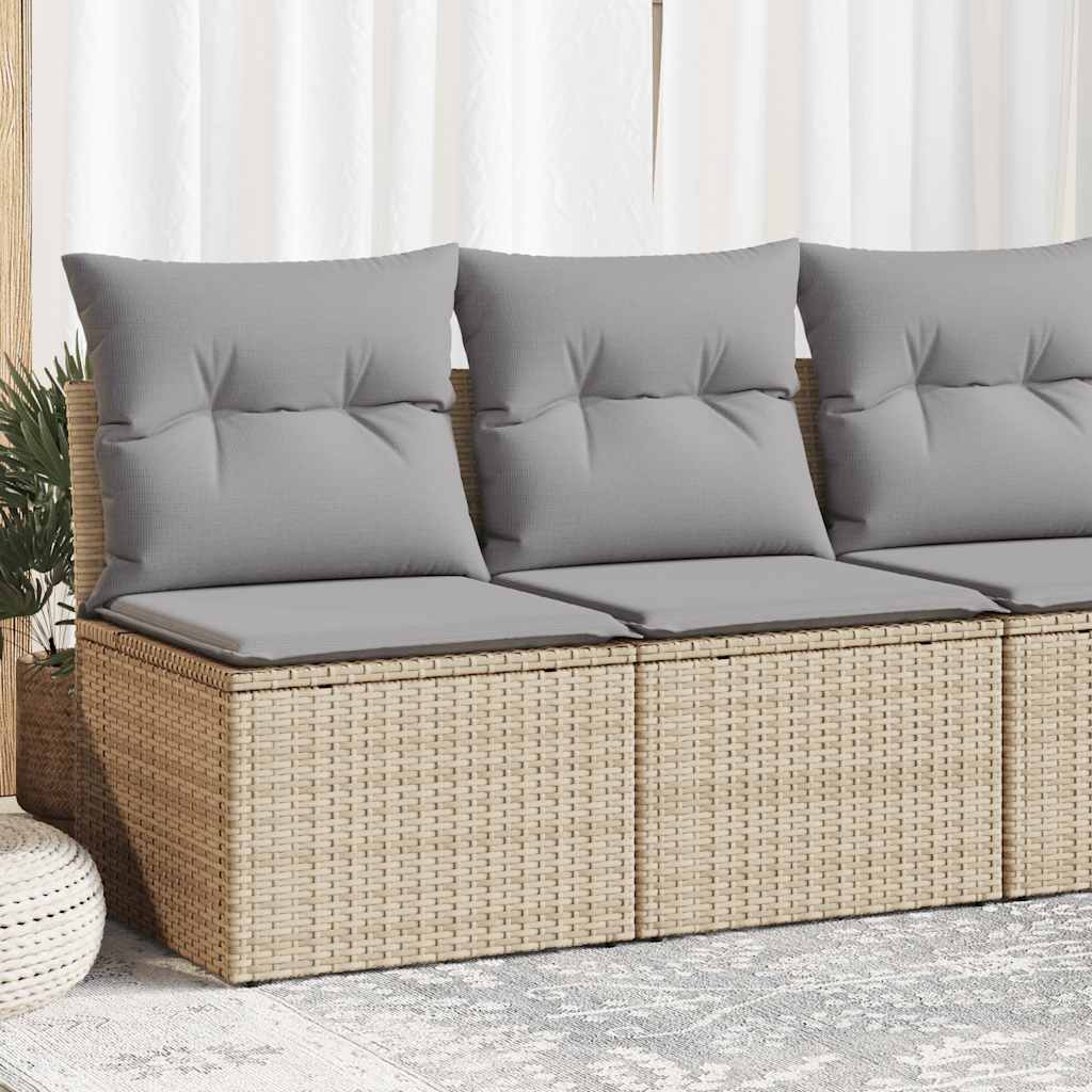 Set Sofás Jardín Y Cojines 4 Pzas Ratán Sintético Acacia Beige / Vetonek_2