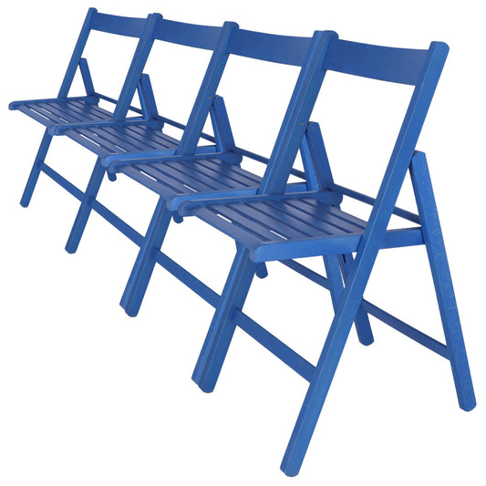 Well Home Mobiliario & Decoración - Pack 4 Sillas Bas En Madera De Haya, Acabado Azul_0