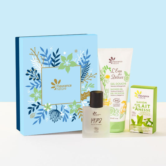 Cofre Hombre : Gel Ducha Verbena 200ml + Perfume Hombre 50ml + Jabón Leche Burra Verbena 100g_0