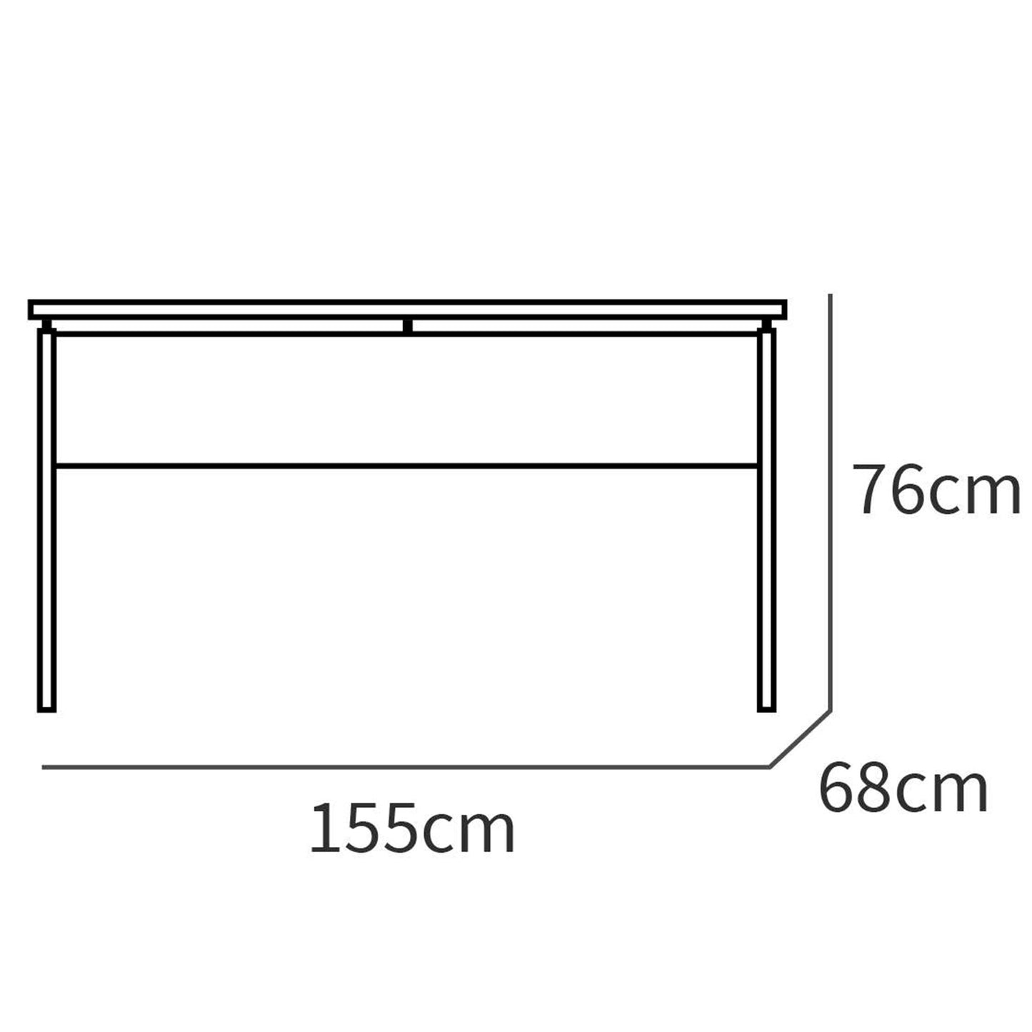 Escritorio, Mesa De Ordenador Oficina, Estudio 76 X 155 X 68 Cm, Despacho, Habitación, Desk, Briebe, Zenith, Madera_5