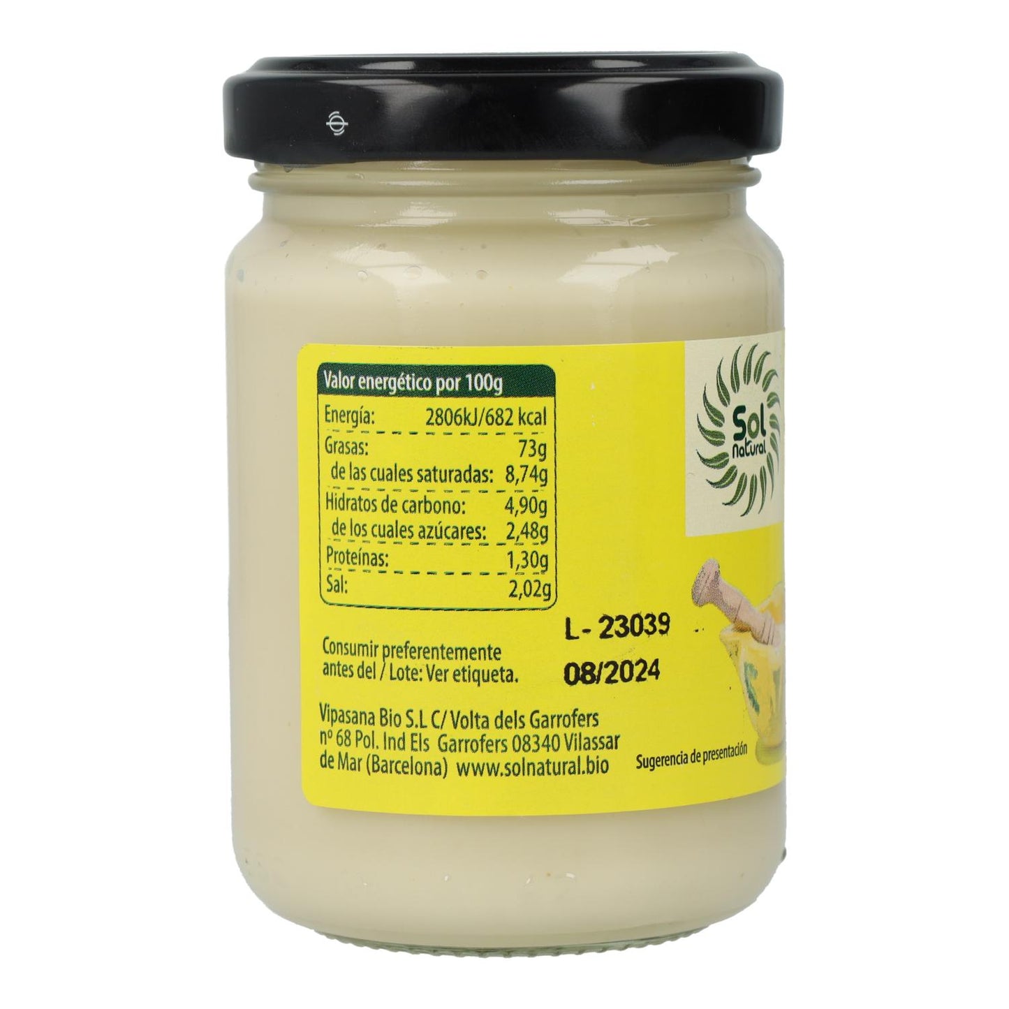 Vegan Alioli Sem Glúten Bio Sol Natural 140 g