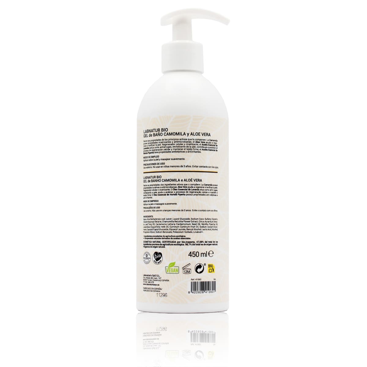 Gel de Ducha de Camomila y Aloe Vera Labnatur Bio 450 ml | Limpieza Suave | Hidrata, Calma y Refresca | Vegano_1