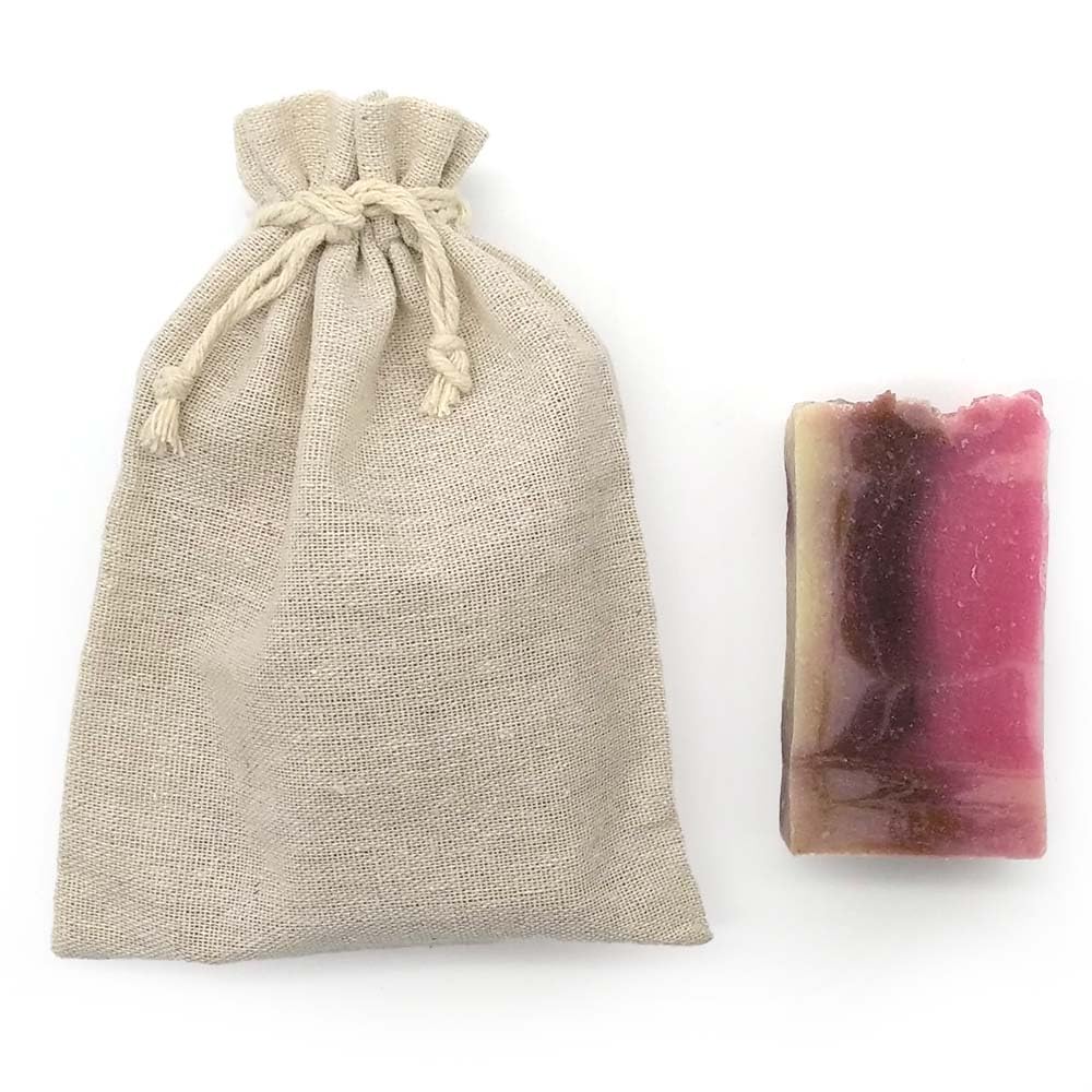 Jabón Natural Rosa Mosqueta Y Centella Asiática 90g En Bolsa Regalo De Yute - Piel Irritada Y Muy Seca - Cicatrizante_3