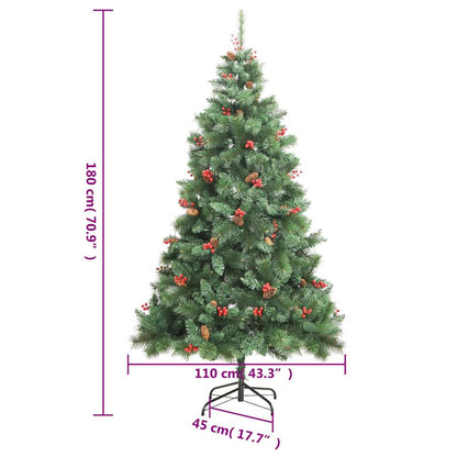 Vidaxl Árbol De Navidad Artificial Con Bisagras 300 Led Y Bolas 180 Cm_2
