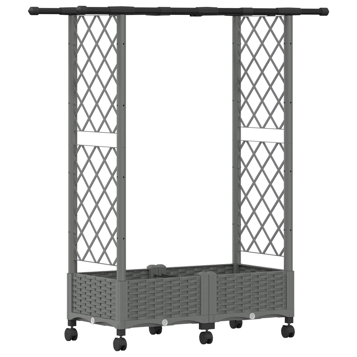Cama Elevada Con Trellis Y Techo Gris Claro 122,5 X 40 X 127 Cm_0