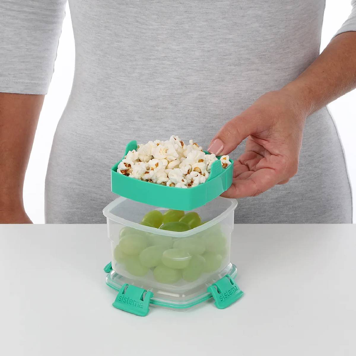 Sistema Snacks To Go Recipiente Hermético Quadrado para Snacks 400 ml