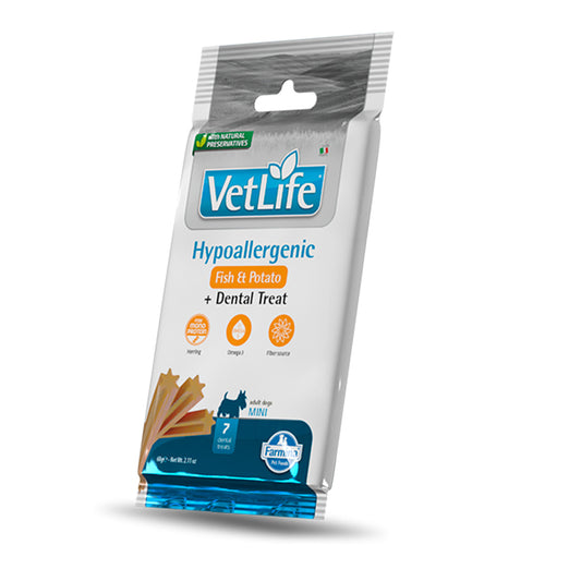 Treat vet life nat dog hipo peixe batata adulto mini, Farmina, 60 gr