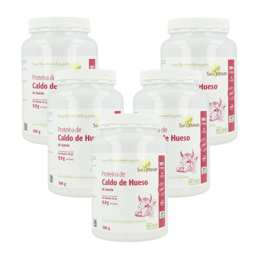 Embalagem de 5 x Proteína de Caldo de Osso 300 g Sura Vitasan