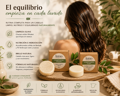 Pack Capilar Equilibrio | Champú Shikakai + Acondicionador Sólido | Cabello Graso y Mixto_5