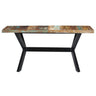 Mesa De Comedor De Madera Maciza Reciclada 140x70x75 Cm