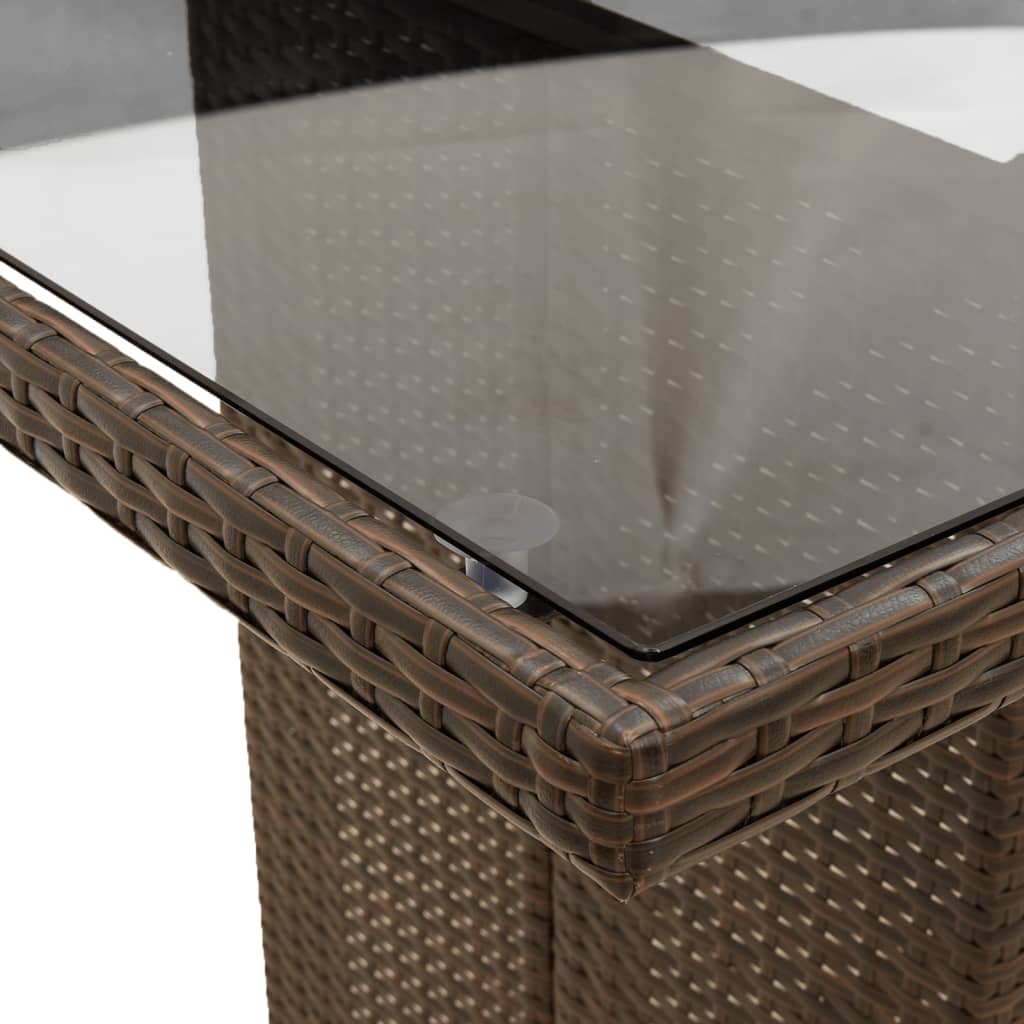 Set Comedor De Jardín 7 Pzas Con Cojines Ratán Sintético Marrón / Vetonek_0