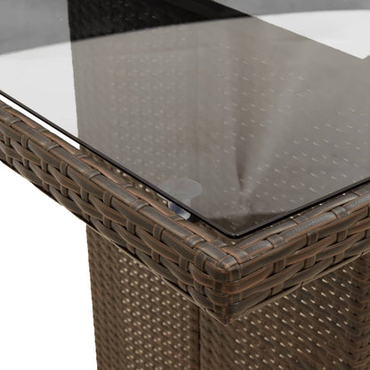 Set Comedor Para Jardín 9 Pzas Y Cojines Ratán Sintético Marrón / Vetonek_0