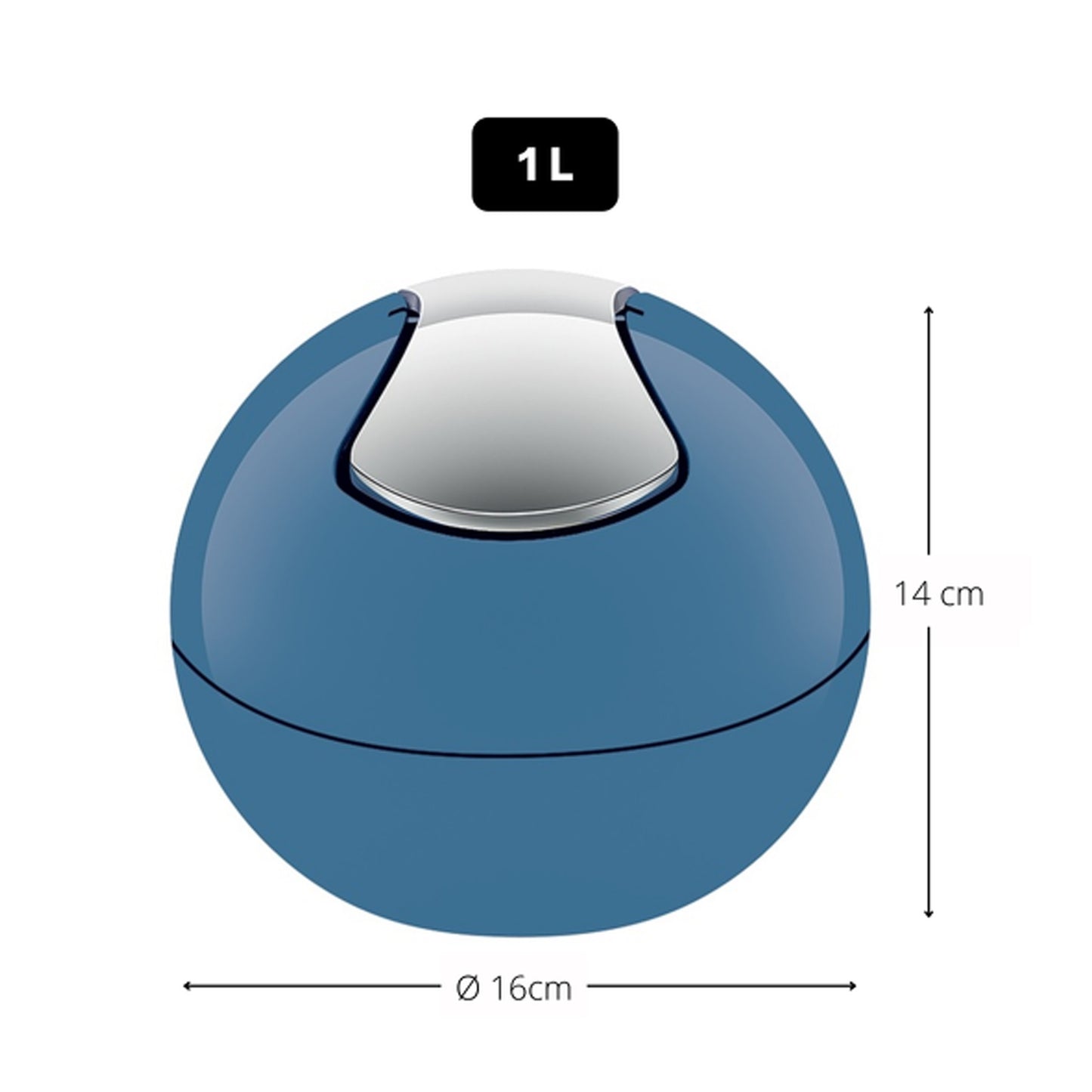 Papelera Spirella bowl 1 Litro De Poliestireno En Color Azul 16 X 14 Cm