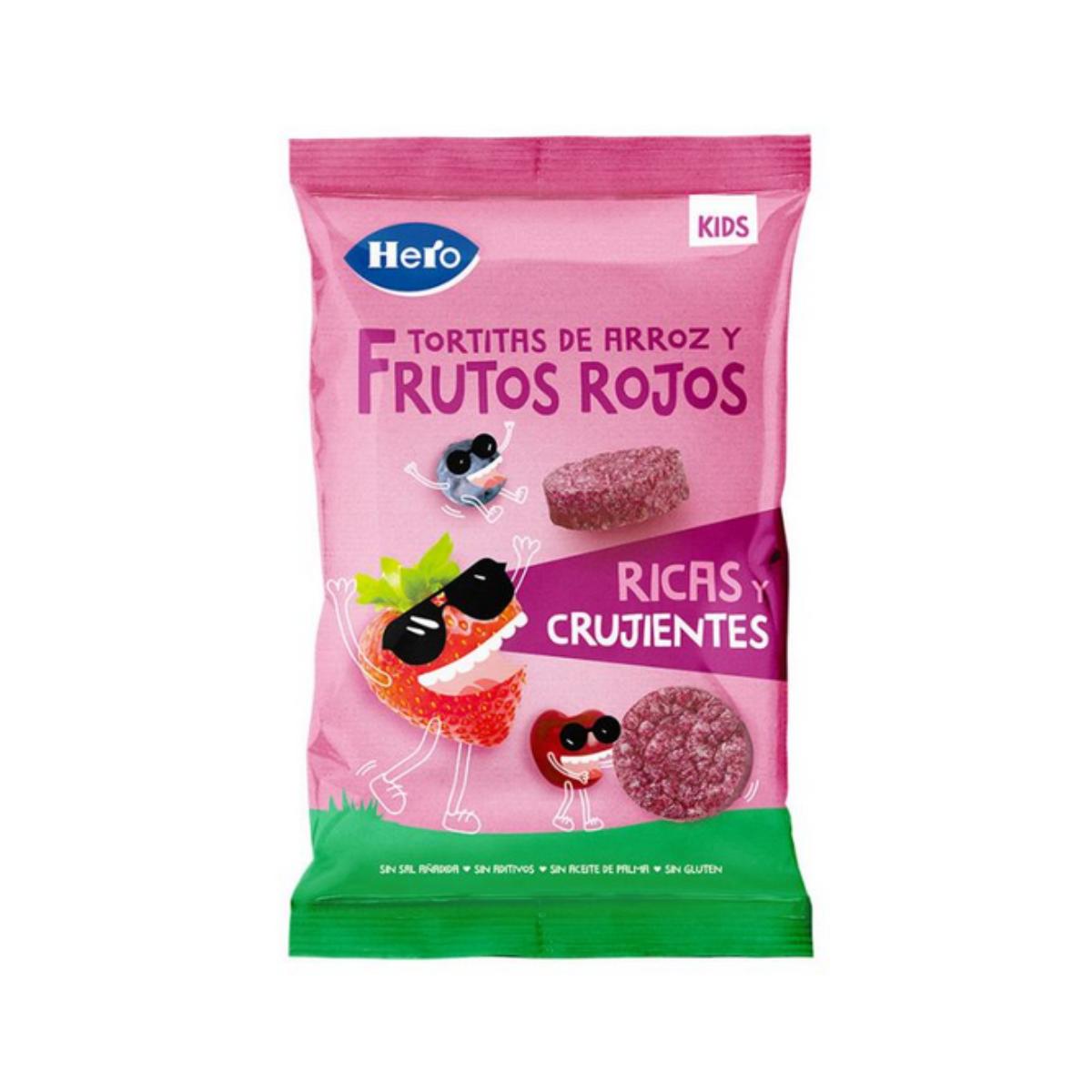 Bolinhos de arroz e frutos vermelhos sem glúten 40 g - Hero Kids