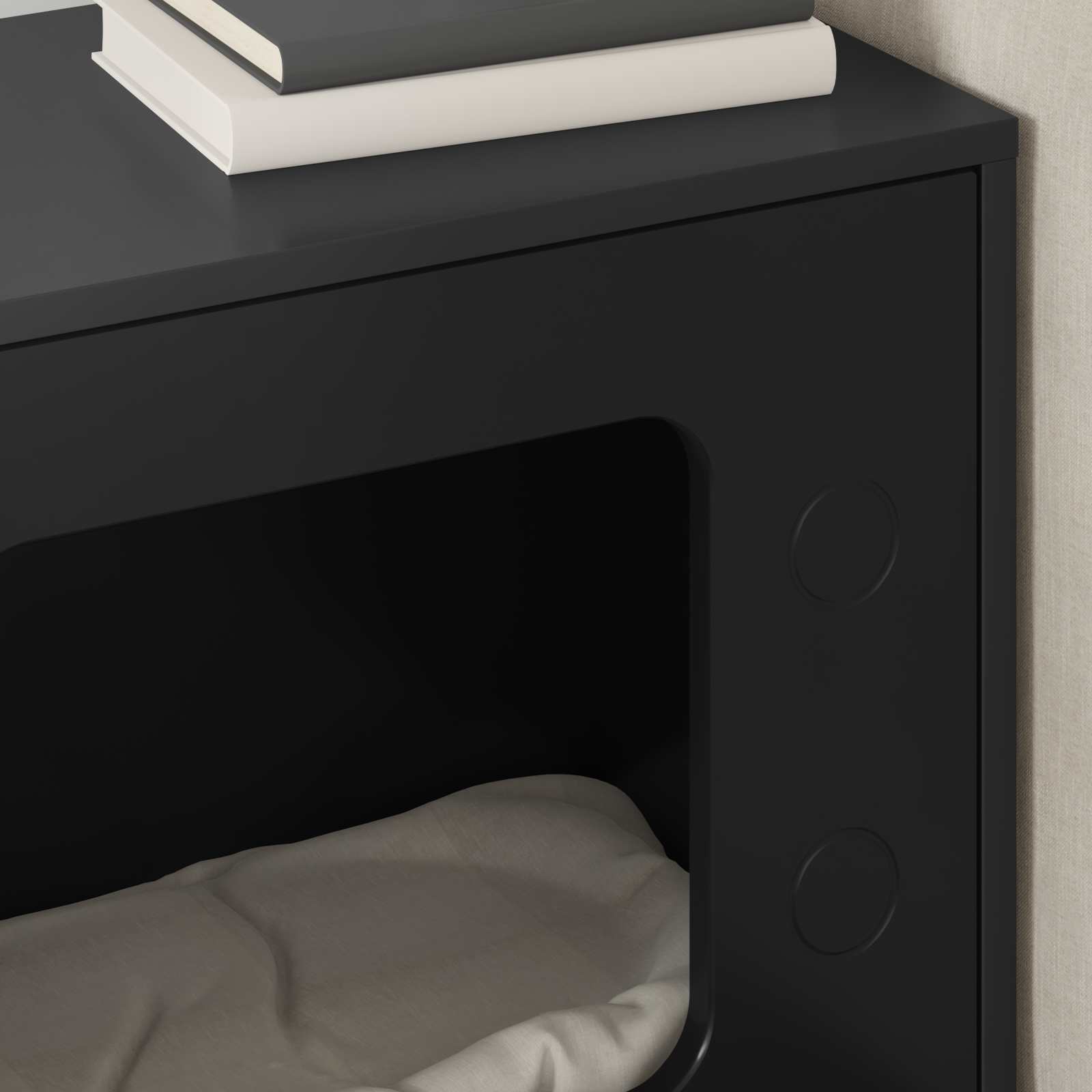 Casa Para Gatos Negro 51 X 30 X 52 Cm Madera De Ingeniería_3