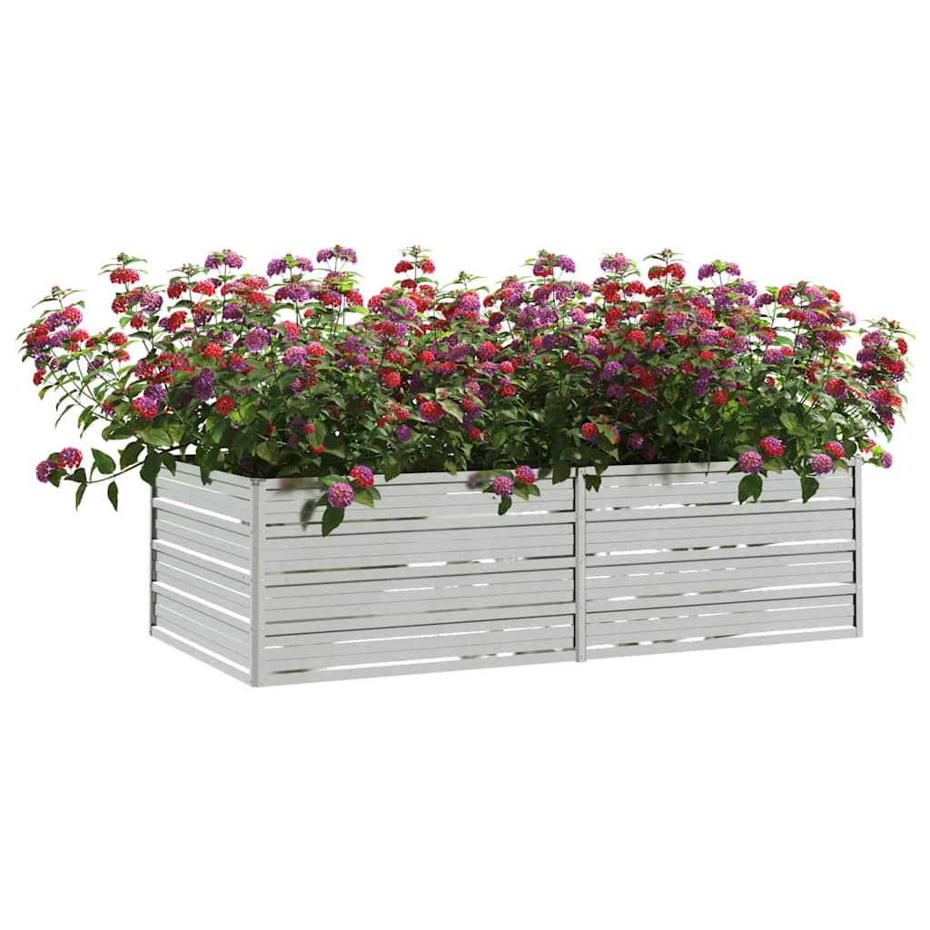 Arriate De Acero Galvanizado Plateado 160x80x45 Cm_2