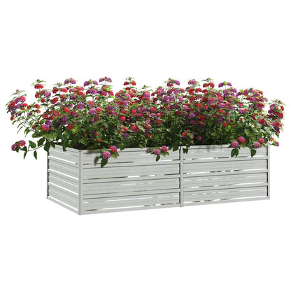 Arriate De Acero Galvanizado Plateado 160x80x45 Cm_2