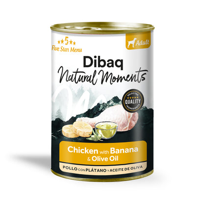 Dibaq Natural Moments Adulto Pollo Con Plátano, 12 Latas X 380gr_1