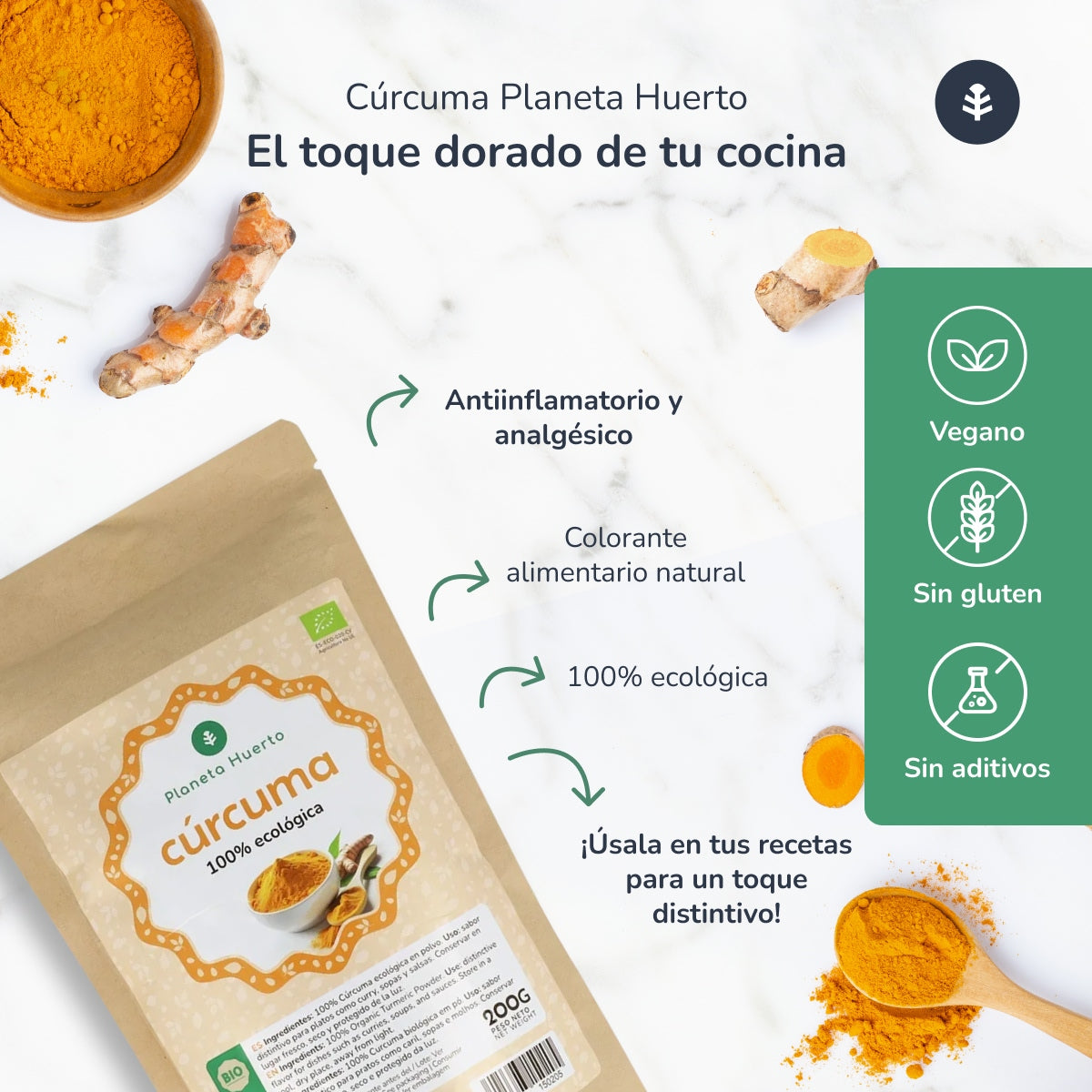 Cúrcuma em pó ECO Planeta Huerto 200g