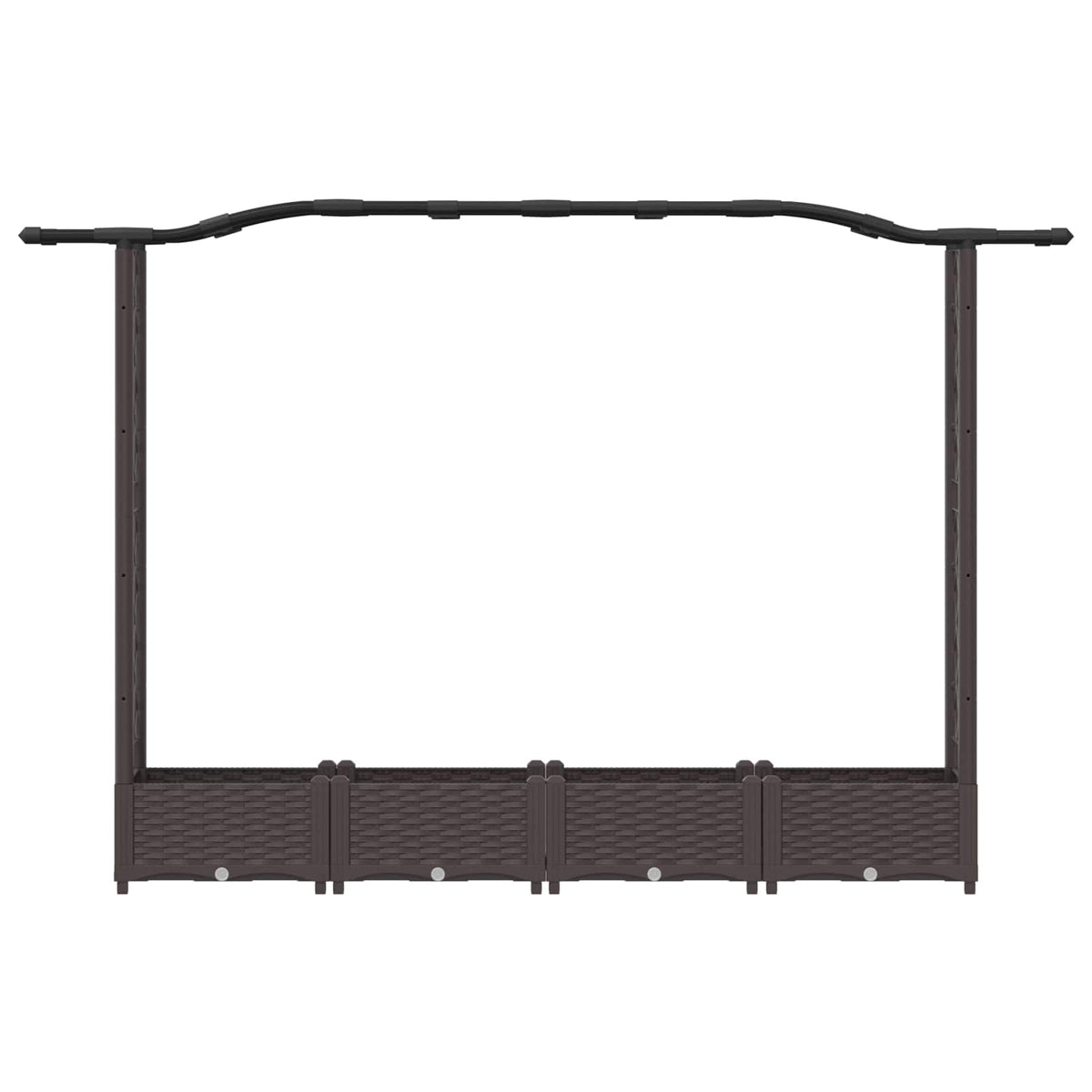 Cama Elevada Con Trellis Y Techo Marrón 207 X 40 X 123 Cm Pp_3