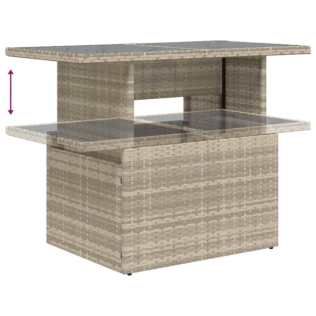 Set Muebles Jardín 9 Pzas Y Cojines Ratán Sintético Gris Claro / Vetonek_4